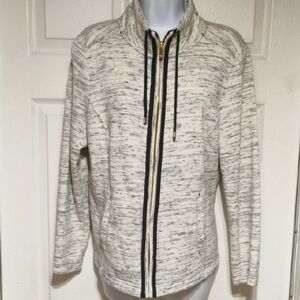 Harter club Stylish Zip-Up Jacket in Cream and Navy